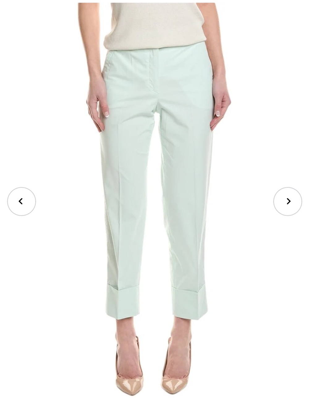 Peserico Women's Mint Green Tailored Trouser Pants Size 38 US Size 2